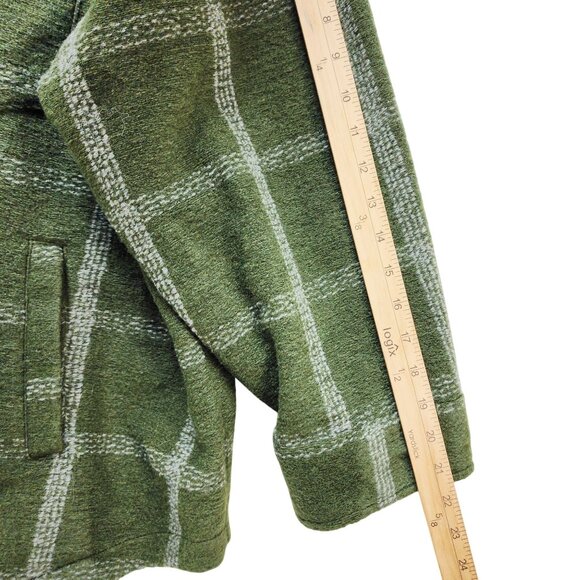 Ava & Viv Womens Green Plaid Button-Down Shacket jacket Size 4X - Picture 7 of 7